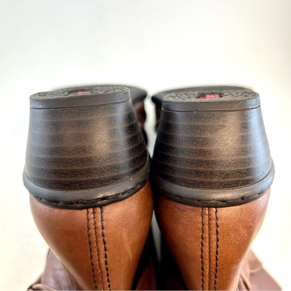 Rieker Antistress Brown Leather Ruched Louise Zipper Ankle Boots Booties 38 7 - Picture 12 of 12